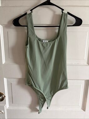Blue Rain Sage Green Scoop Neck Bodysuit